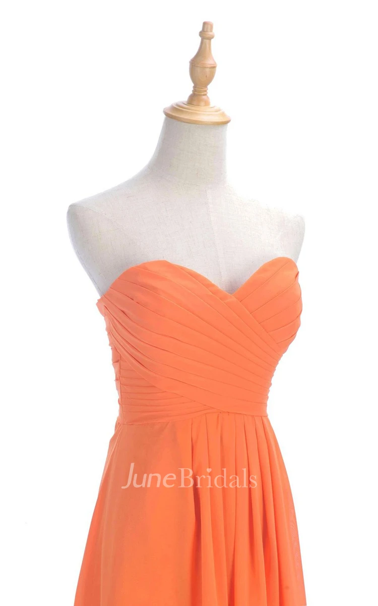 Strapless Ruched A-line Gown With Lace-up Back