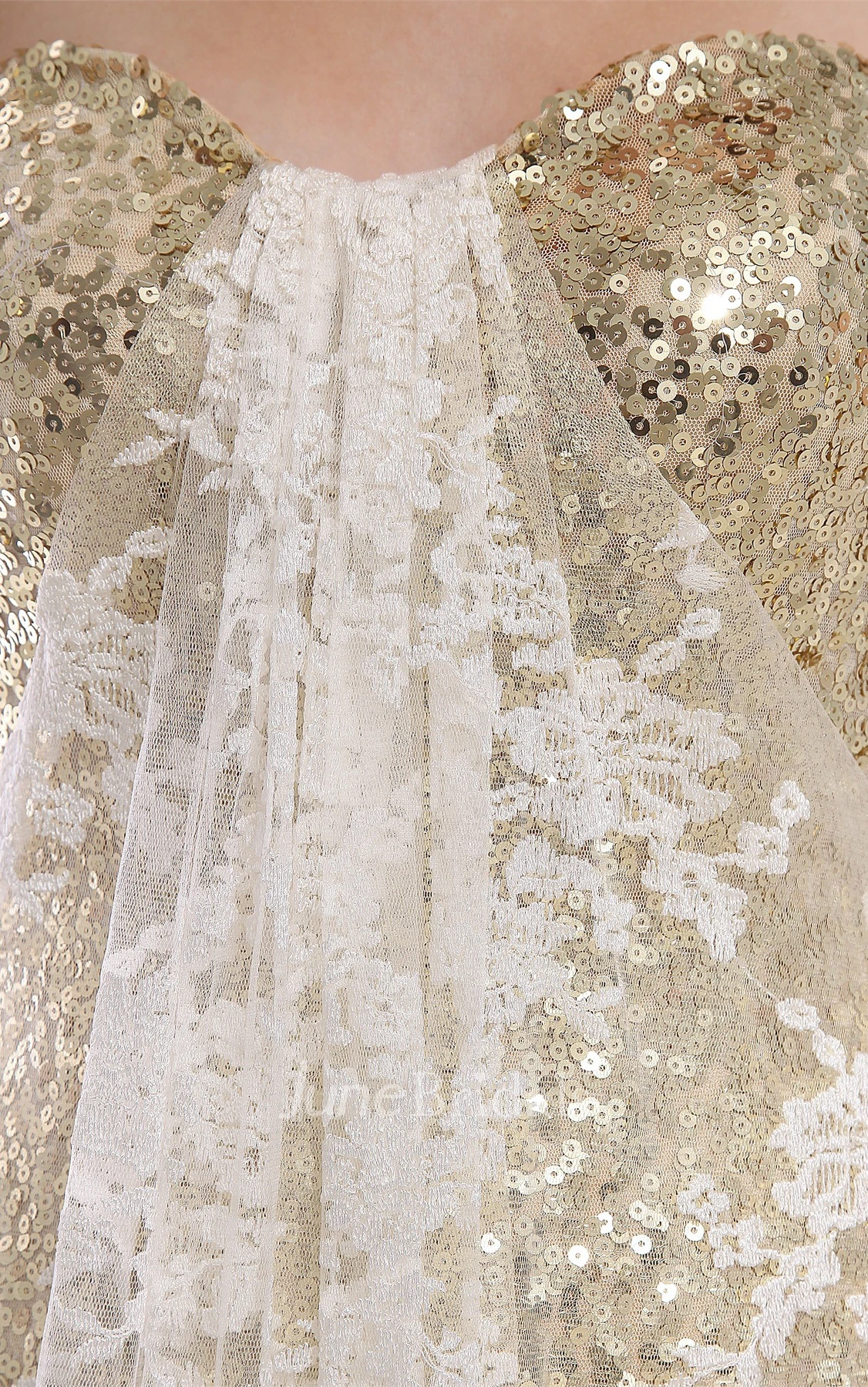 Strapless Tulle Floor-Length Dress with Overall Sequined Design