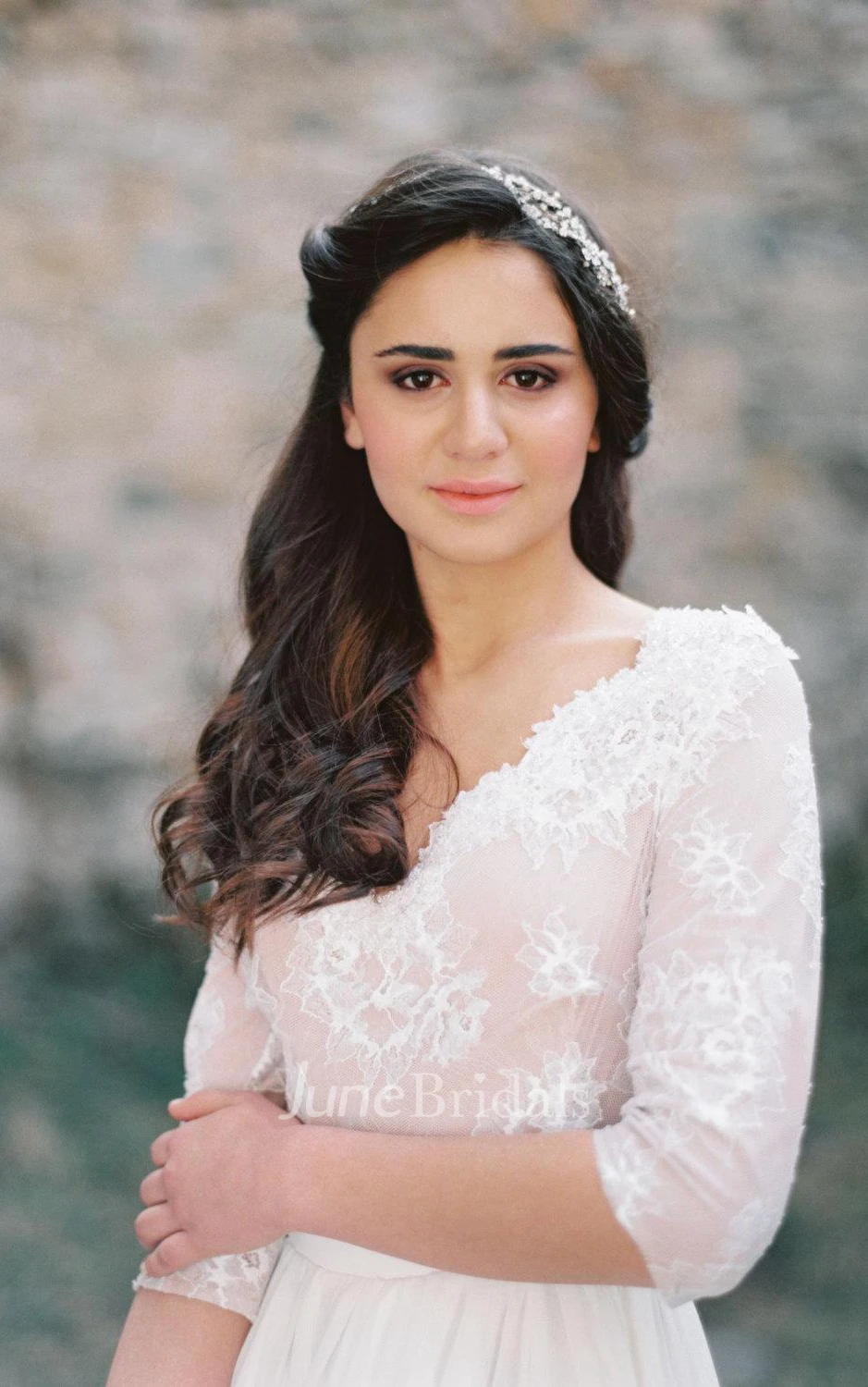 Non Corset A Silhouette Wedding With Nude Lace Bodice Dress