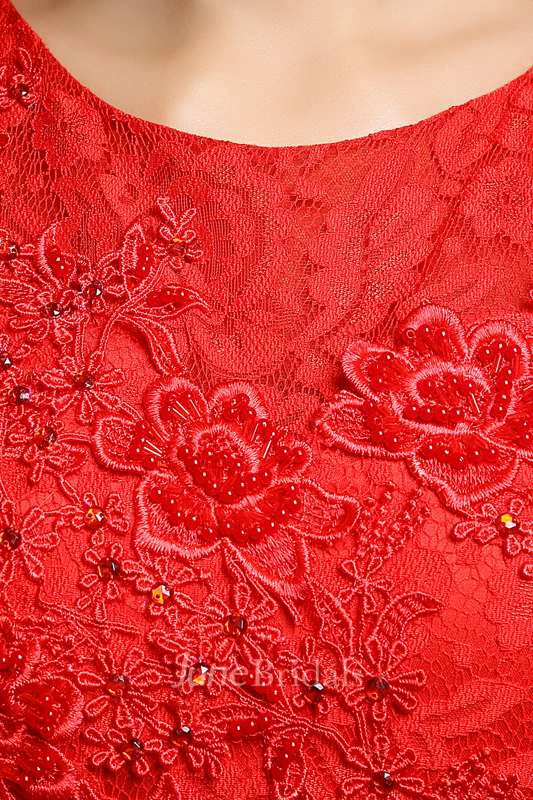 Sleeveless Scoop Neck Mermaid Lace Dress