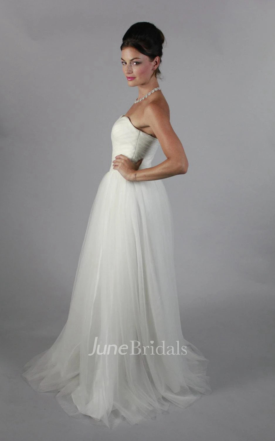 Simple Plain A Line Sweetheart Line Beach Wedding Dress