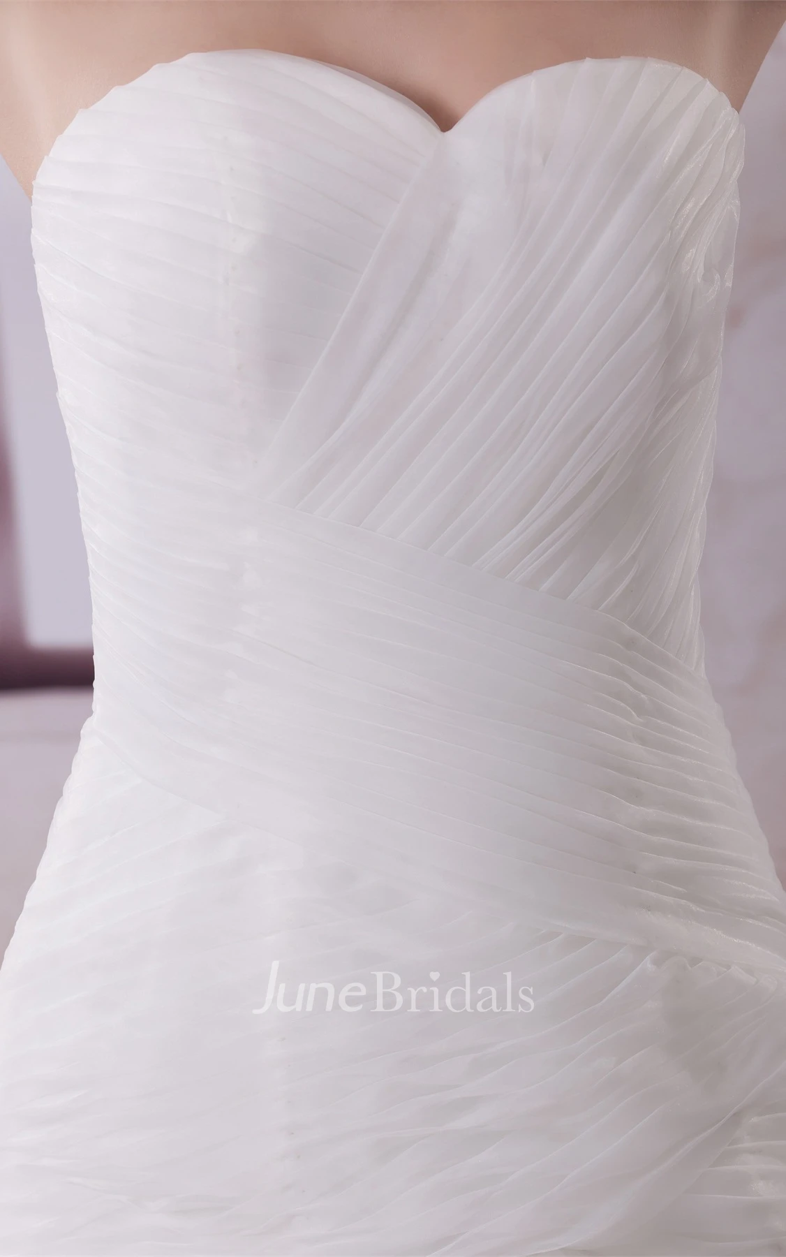 Sweetheart Criss-Cross A-Line Gown with Tiers and Court Train