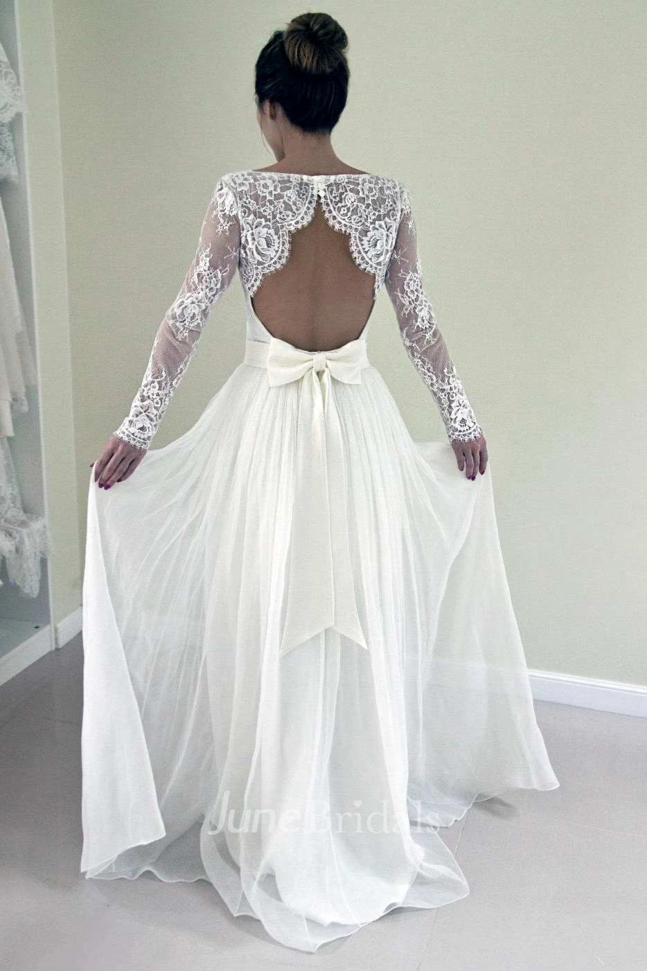 Chiffon Satin Button Zipper Wedding Dress