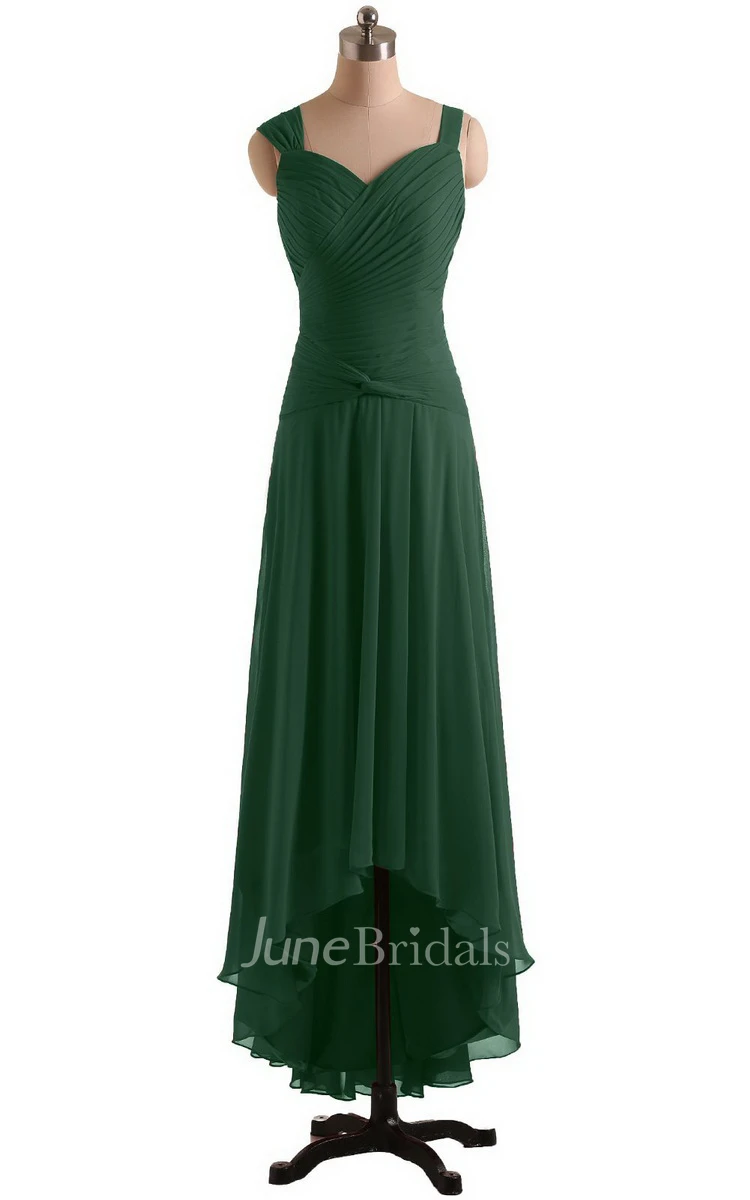 Queen Anne High-low Dress With Basque Waist