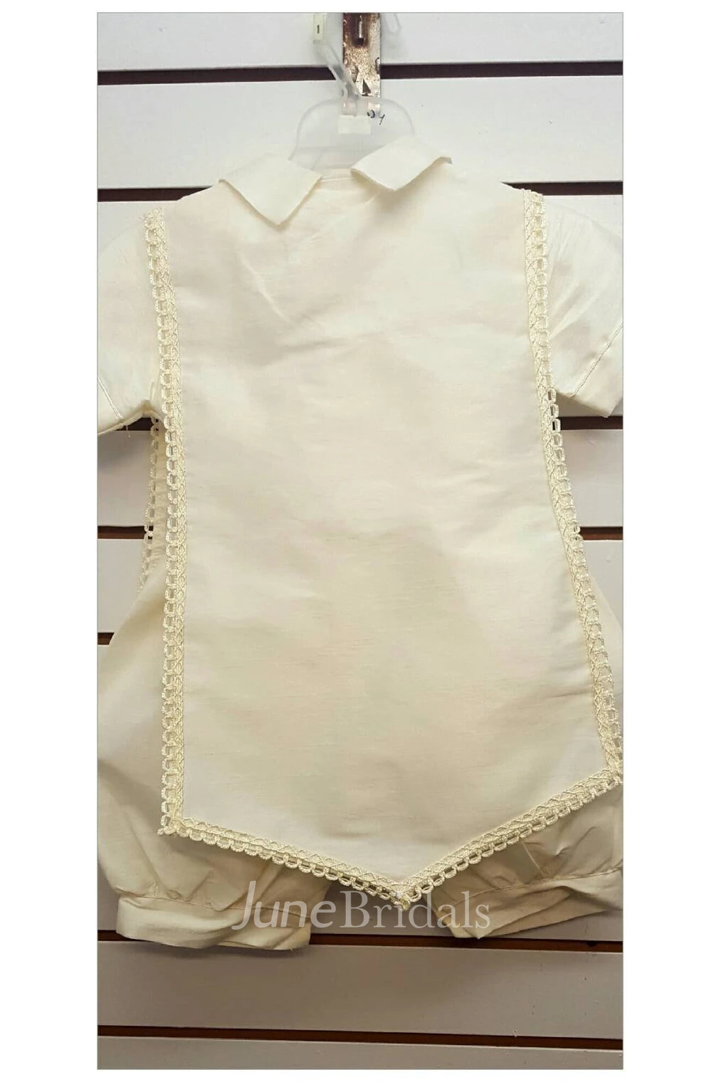 Lovely Christening Suits For Boy With Picot Lace