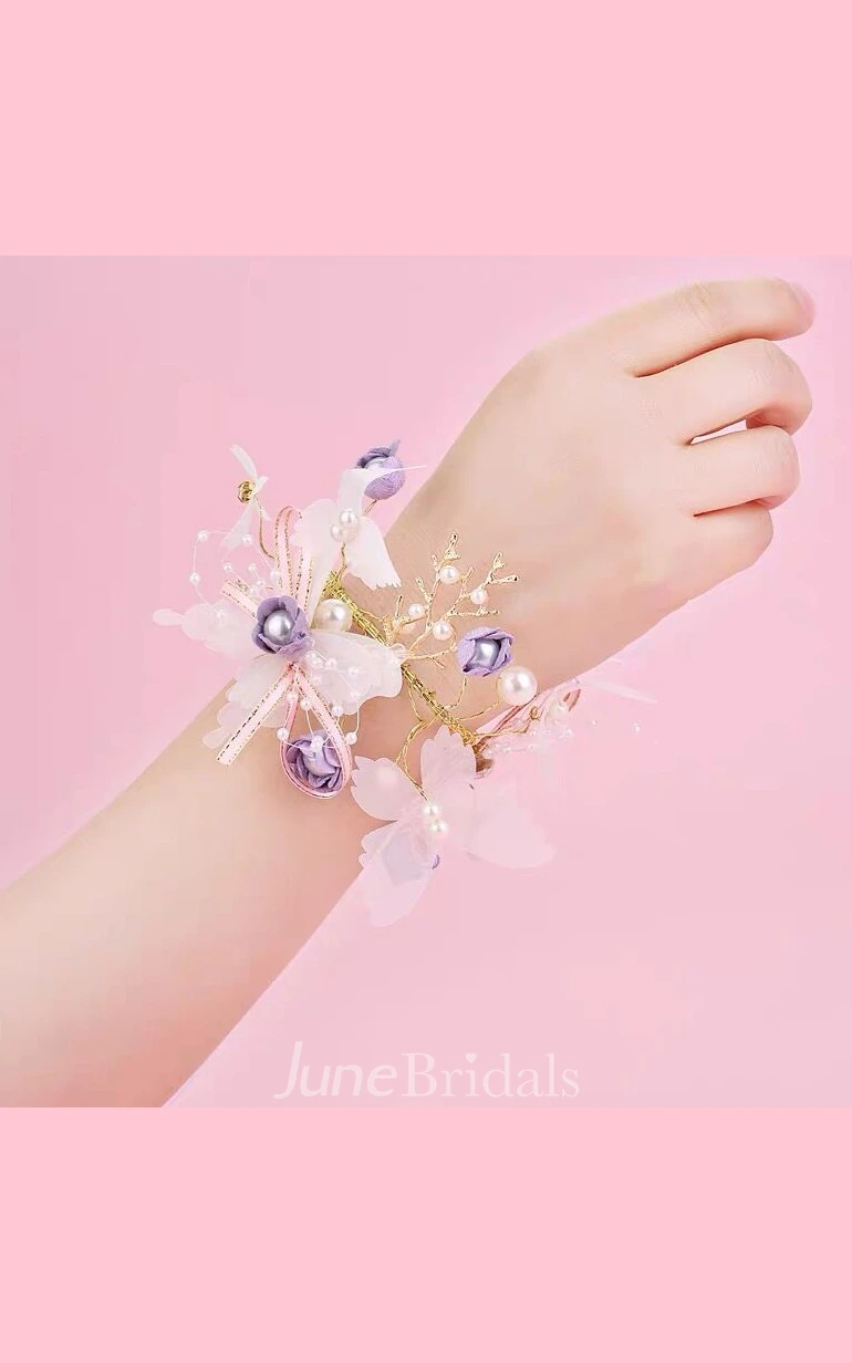 Sweet Dreamy Silk Butterfly Bridal Wrist Flower