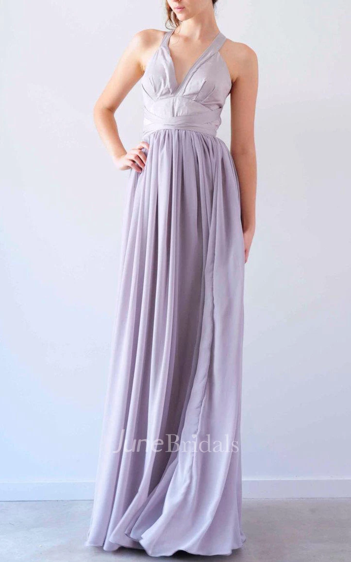 Beautiful Mocha Gown Halter Neck Gown Dress
