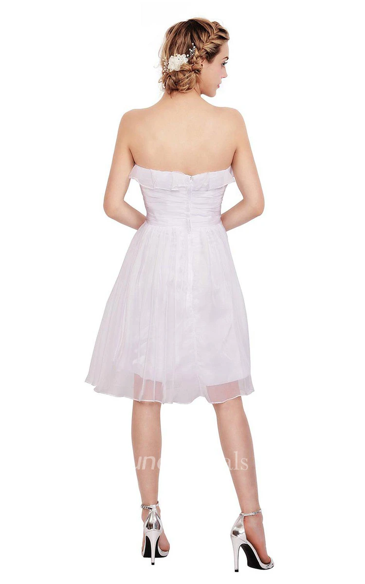 Amazing Sweetheart Knee-length Dress With Ruffles