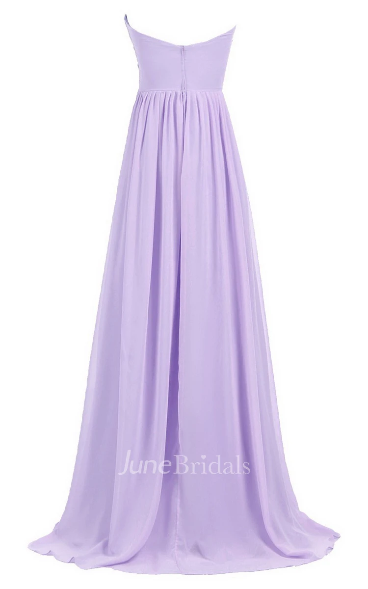 Sweetheart Empire Long Gown With Sequined Bodice