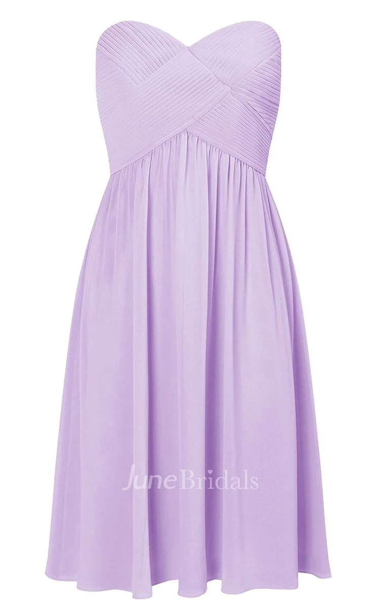 Simple Sweetheart Criss-cross Empire Short Dress