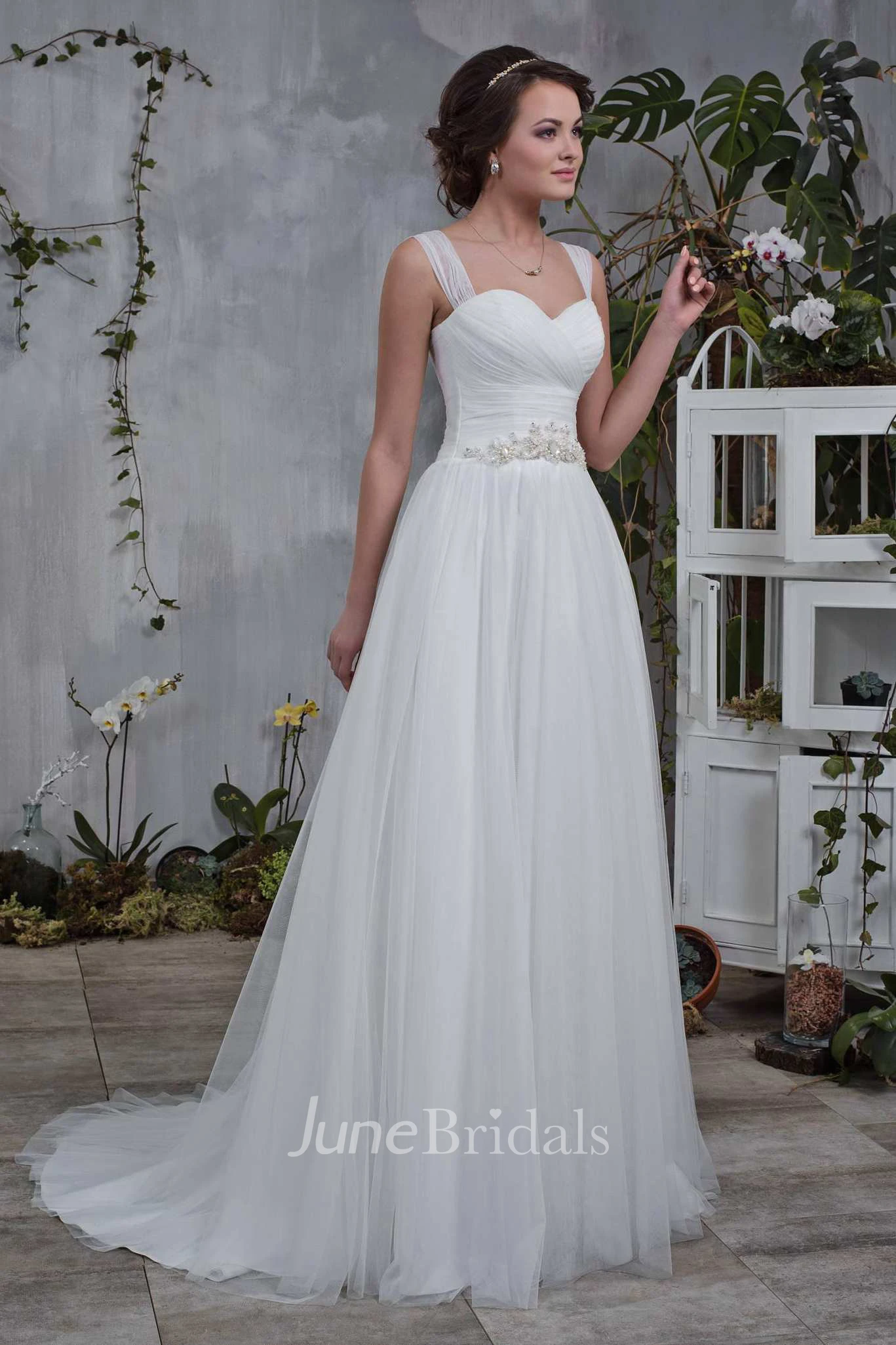 Ruched deals wedding dress