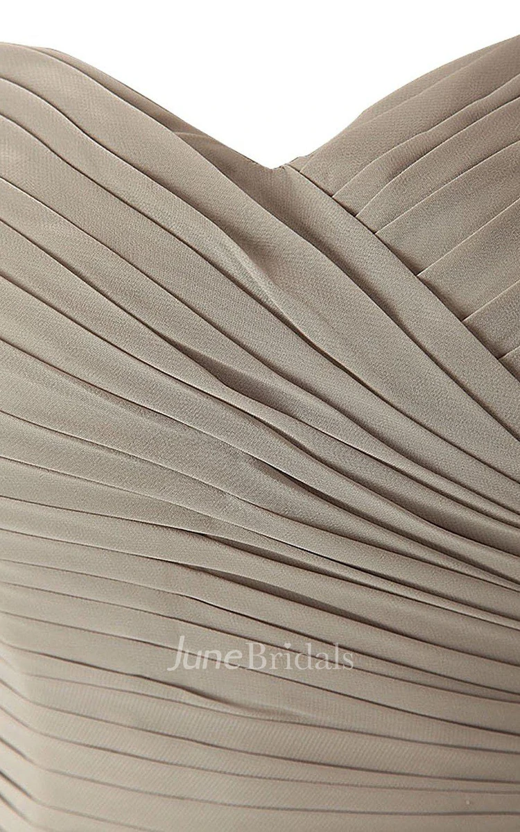 Sweetheart A-line Chiffon Gown With Criss-cross Ruching