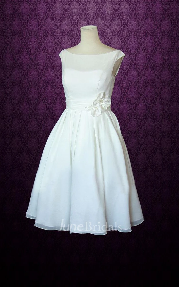 Short Knee-Length Chiffon Weddig Dress
