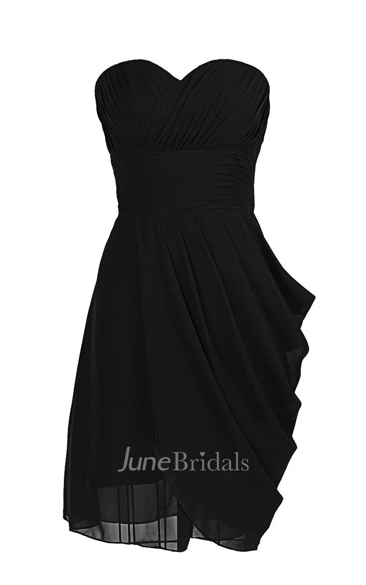 Sassy Sweetheart Mini Chiffon Gown With Pleats