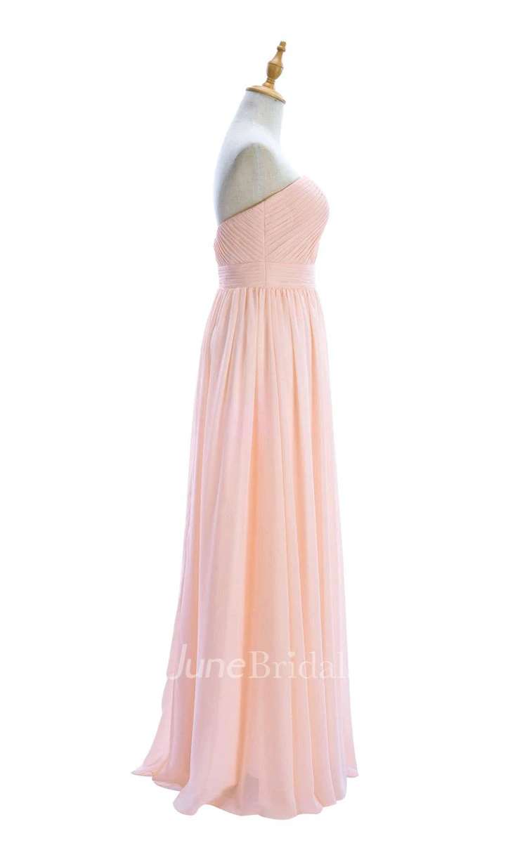 One-shoulder Sweetheart Long Empire Dress With Side Slit