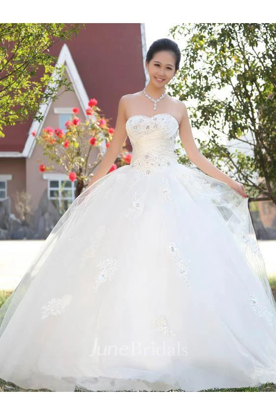 Timeless Beadings Lace Sweetheart Wedding Dresses Ball Gown Lace-up