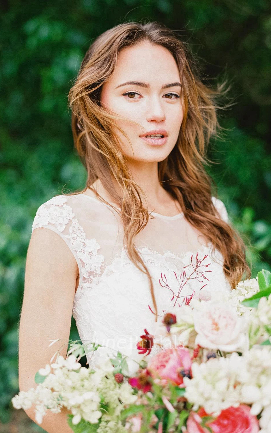 Boat Neck Cap Sleeve Short Sheath Lace Wedding Dress With Beading