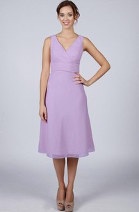 Lilac Classic Short Bridesmaid Dress
