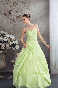 Sweetheart Pick-Up Ball Gown with Flower and Sequins