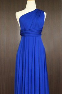 Short Cobalt Blue Infinity Multiway Bridesmaid Convertible Wrap Dress