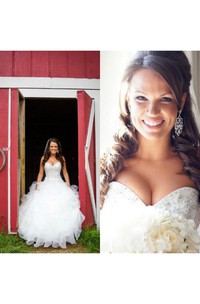 Bling Sweetheart Organza Country crystal beaded Bridal Gown