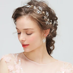 Pure White Chic Bridal Headbands and Rings