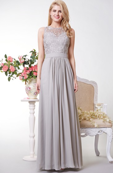 light gray chiffon dress