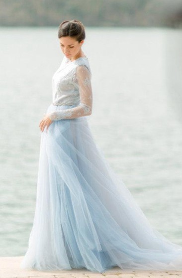 wedding dress light blue