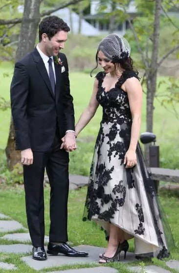 wearing black and white to a wedding