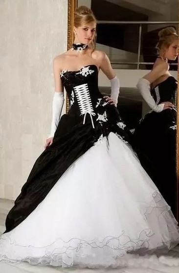 corset black wedding dresses