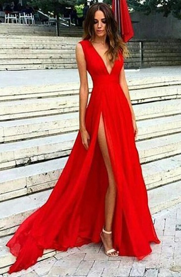 hot red prom dresses