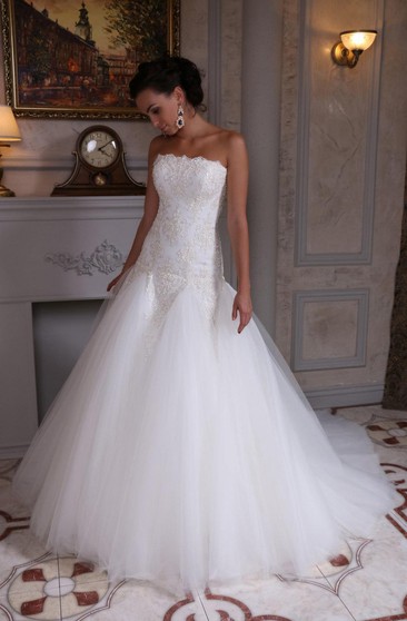 Low Waist Style Wedding Dresses Dropped Wedding Gowns June Bridals