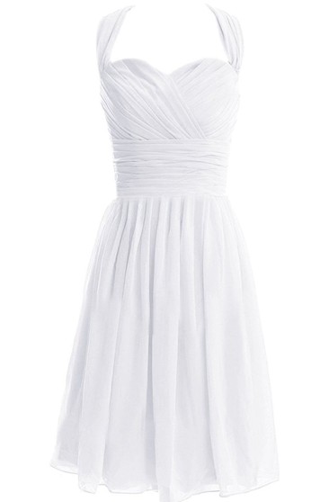 casual white knee length dress