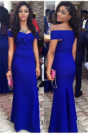 royal blue and grey dress