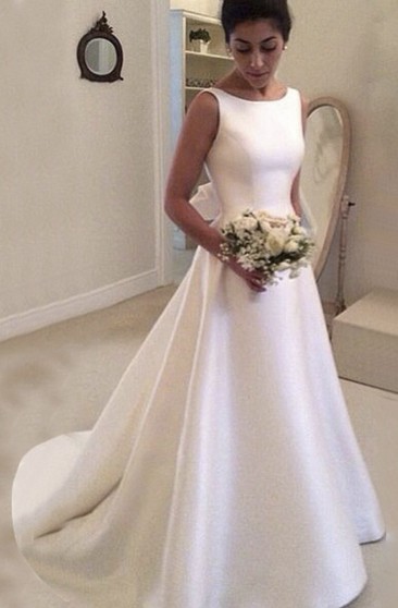 satin flowy wedding dress