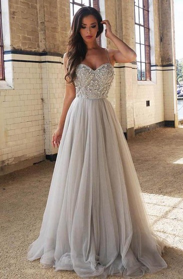 prom dresses gray