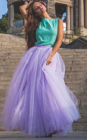 Lilac Tulle Skirt Maxi Dress