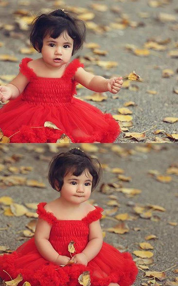 Lovely Red Tulle Flower Girls Tutu Dress Online