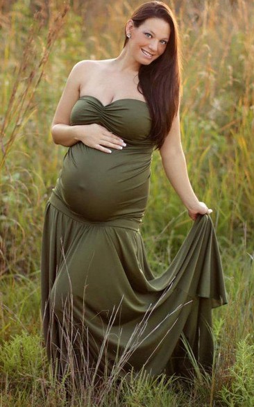 Slim Fit Maternity Gown Train Wedding Gown Bridal Gown Photo Props Senior Prop Dress