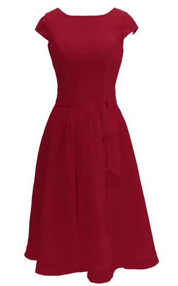 【2024最新】SNSで話題・人気の商品のおすすめアイテム Cap-sleeved Knee-length Bridals June - Ribbon With Dress Chiffon ワンピース