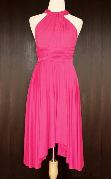 Fashion fuschia pink infinity dress