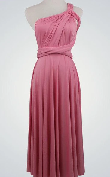 One-shouldered Sleeveless Gown With Ruched Bodice