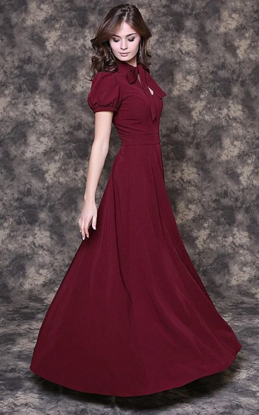 Elegant Burgundy Floor-length Dress
