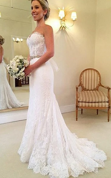 sheath sweetheart wedding dress