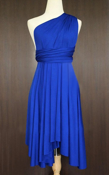 Cobalt Blue Bridesmaid Convertible Twist Wrap Dress