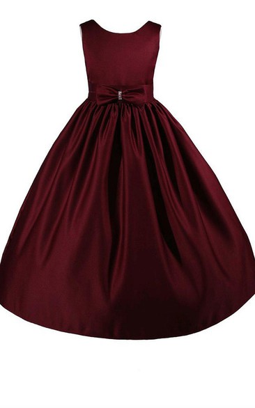 Sleeveless A-line Pleated Dress With Bow