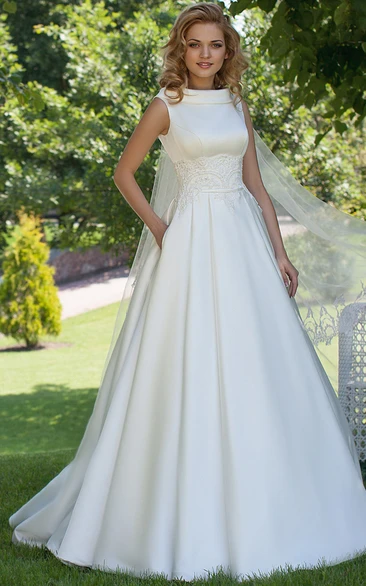 Sexy Garden Style Tulle Spaghetti Sleeveless Corset Back Wedding Dress with  Appliques - June Bridals