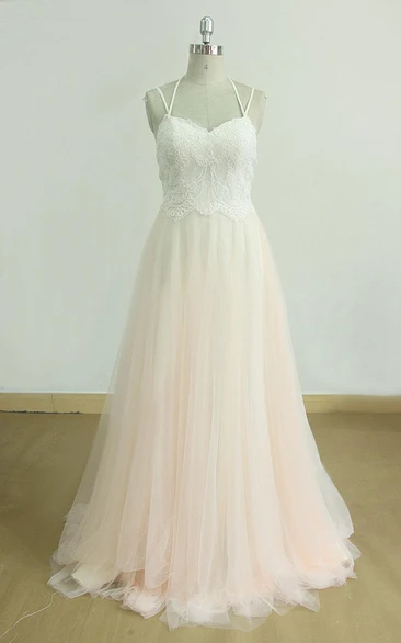 Sweetheart Backless Tulle Lace Weddig Dress