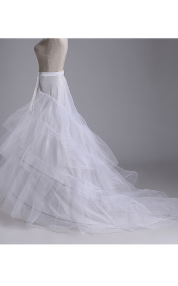 Trailing Wedding Dress Skirt Petticoat with Three Tulle Two-Layer Steel Ring Trailing Hard Mesh