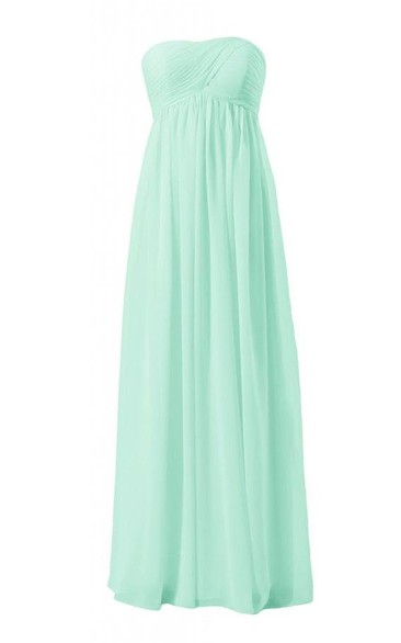 Strapless Ruched Empire Gown With Zipper Back